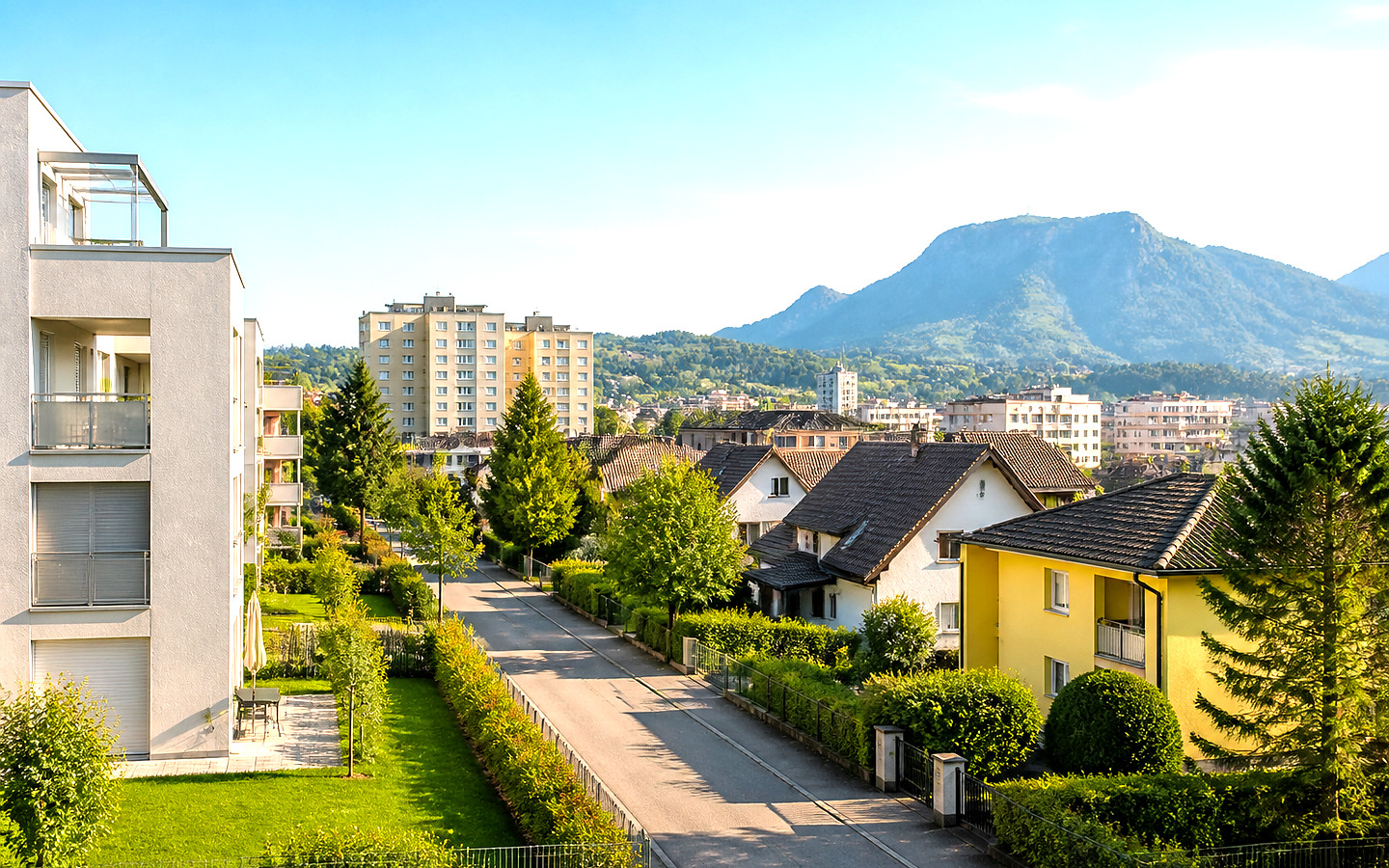 Unterschiedliche Quartiere als helles Symbolbild für itzling.com